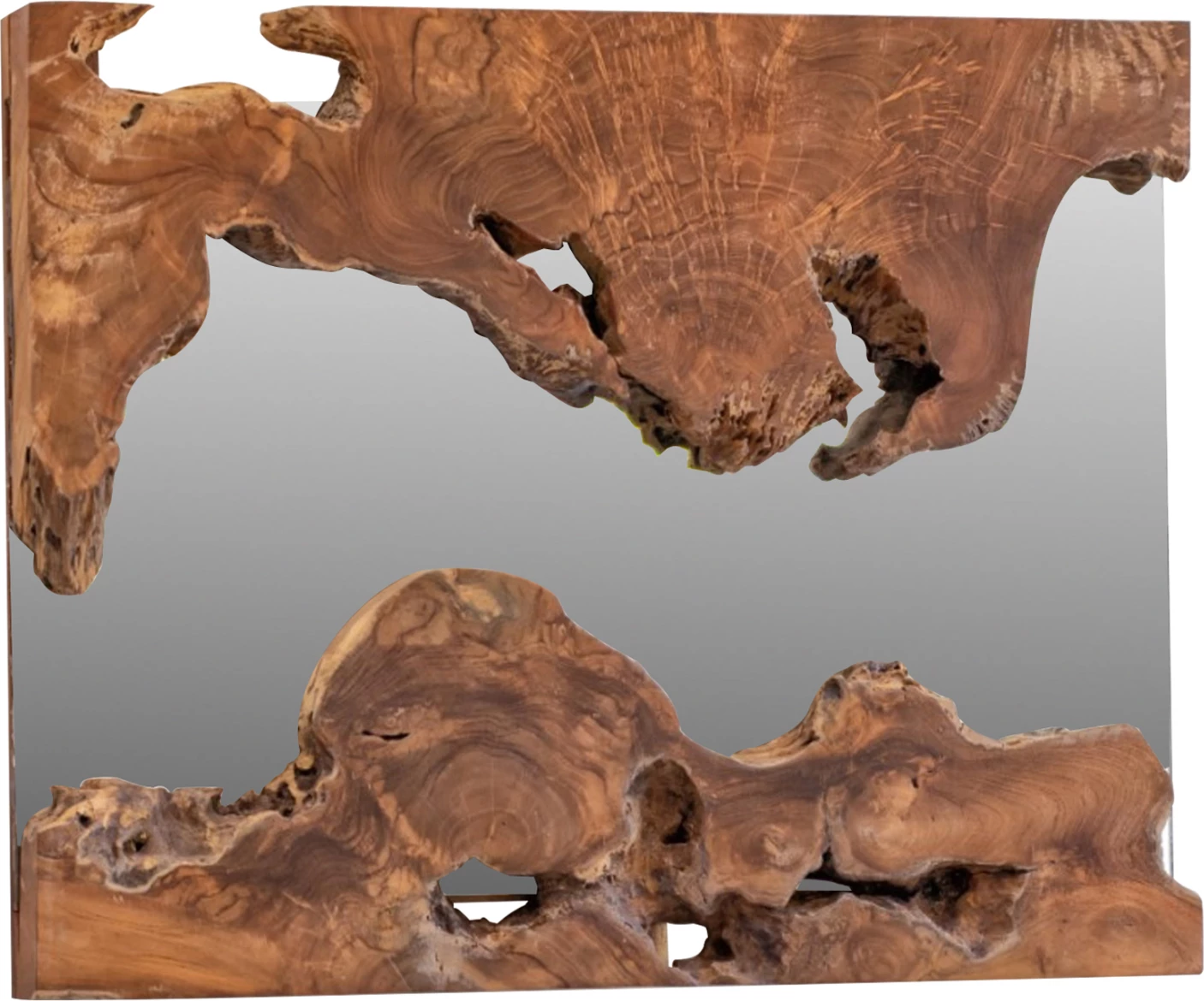 Pasqyrë FH9361 katrore, dru TEAK, ngjyrë natyrale, 62x62x5 cm