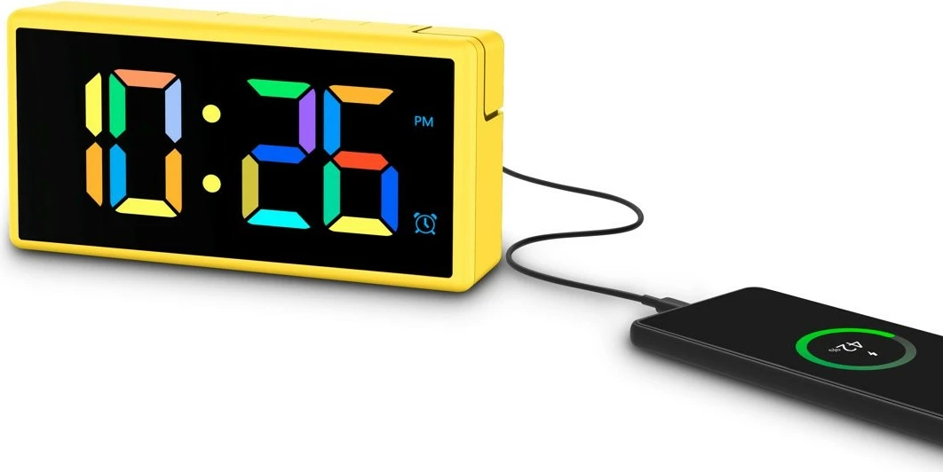 Orë alarmi elektronike Hama Ibiza 222210, digjitale, port USB, e verdhë