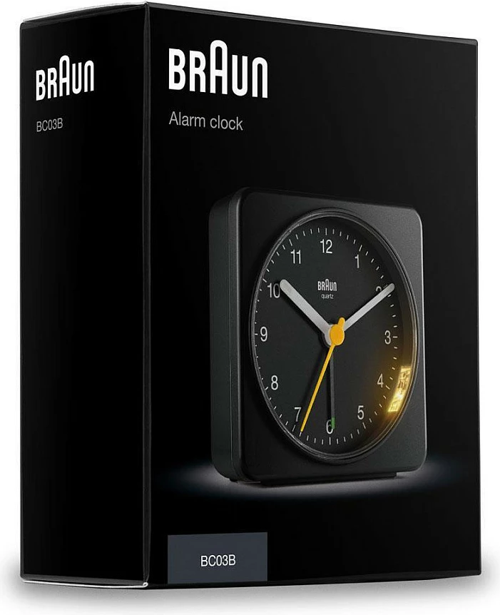 Orë alarmi Braun BC03B, quartz, analoge, zezë
