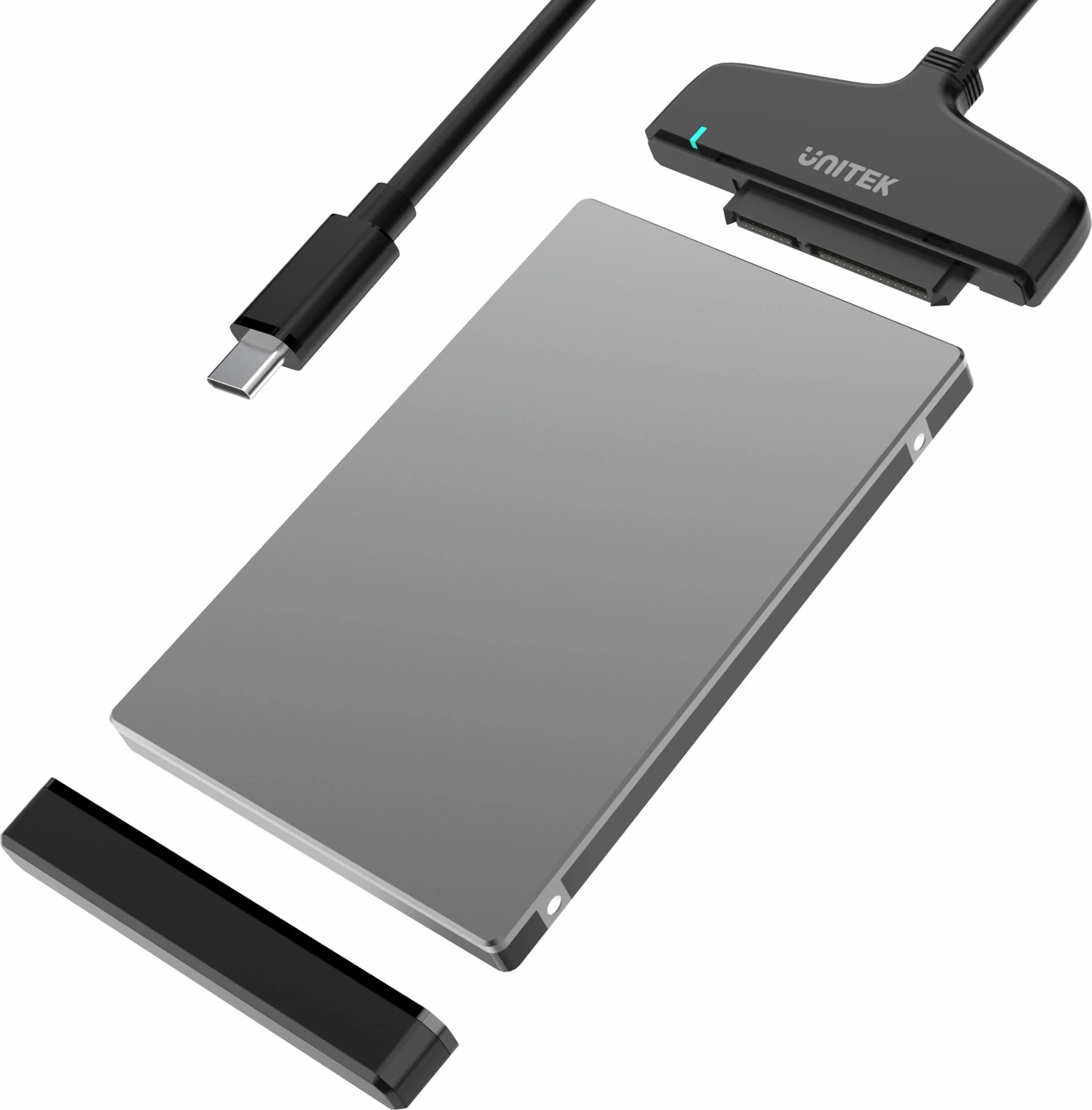 Adapter USB-C në SATA III Unitek Y-1096A, 6Gbps, për HDD/SSD 2.5", UASP, i zi