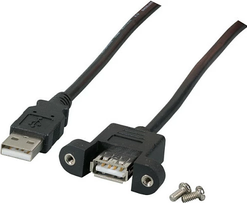 Kabllo zgjatëse USB 2.0 EFB Elektronik Classic A-A, 1 m, panel-mount, e zezë