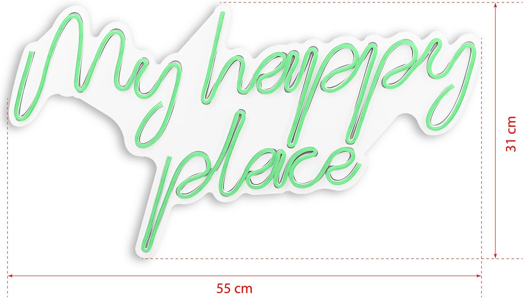 Dekor dritash LED plastike, ngjyrë e gjelbër, My Happy Place