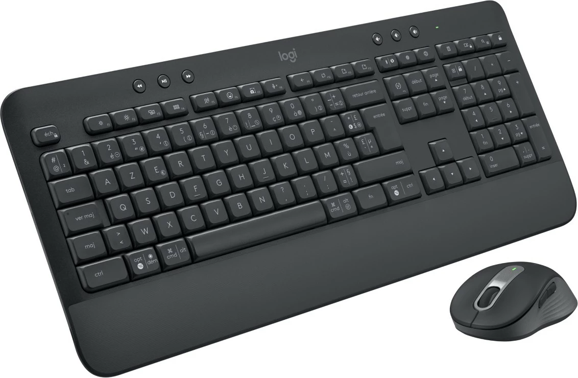 Tastierë me maus Logitech Signature MK650 Combo, wireless, Bluetooth, membrane, AZERTY, graphite