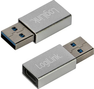 Adapter USB LogiLink AU0056, USB-A 3.2 Gen 1 në USB-C, 5 Gbit/s, Silver