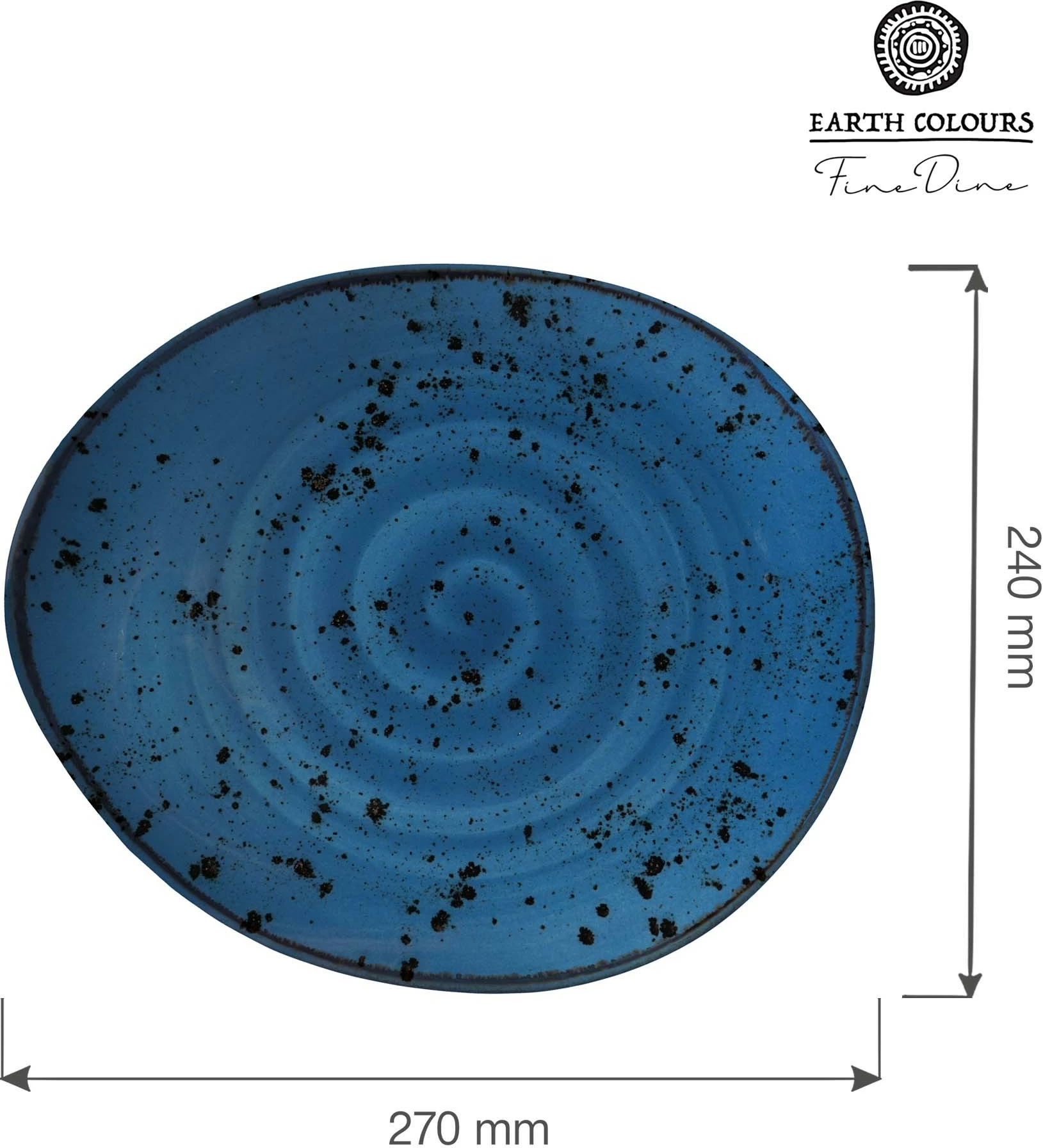 Pjatë prezantimi Fine Dine Iris 240x270mm, porcelan, set 6 copë, blu