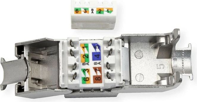 Keystone RJ-45 VALUE 21.99.1807, Cat8, i sheshtë, 40GbE, argjend