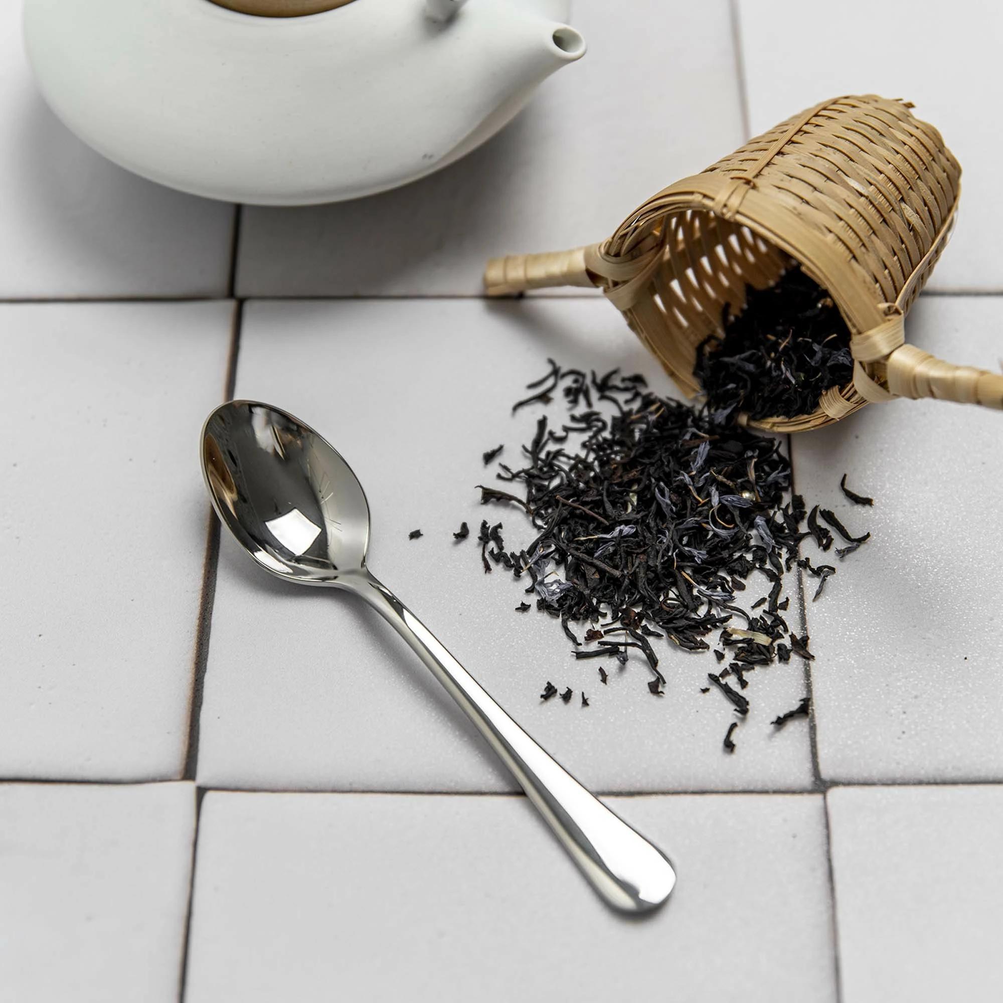 Lugë çaji OVE Navarino 146 mm, çelik inox 18/10, argjend, set 12 copë