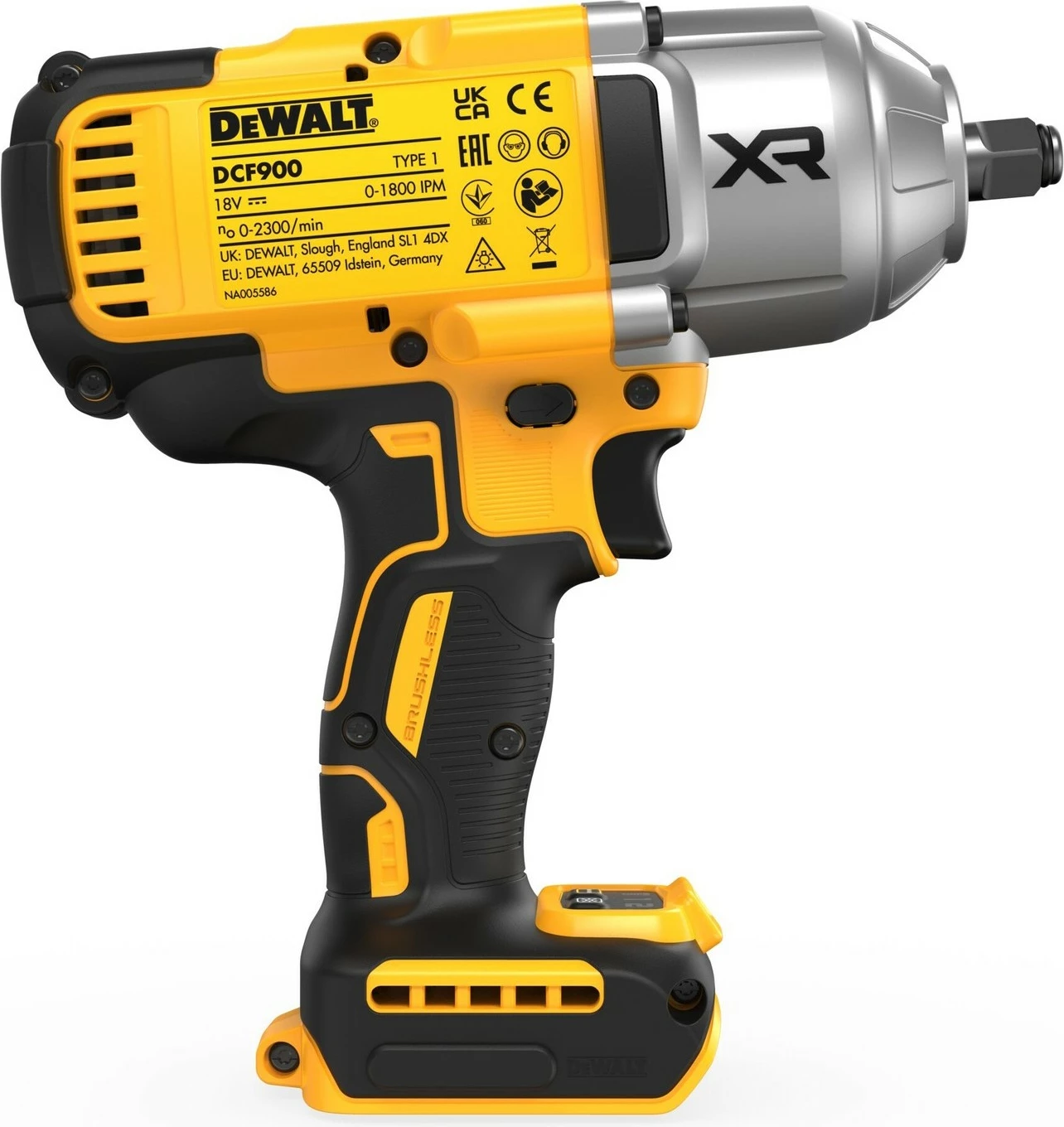 Vidafixues me bateri DEWALT XR 18V, 1/2 inch, me dritë të integruar, verdhë/zi