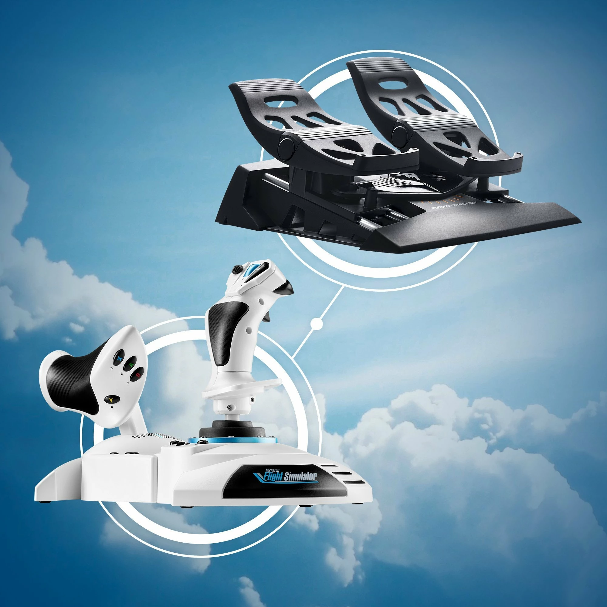 Joystick Thrustmaster T.Flight Hotas One Microsoft Flight Simulator Edition 4460295, me kabllo, për PC/Xbox Series X|S/Xbox One, i bardhë