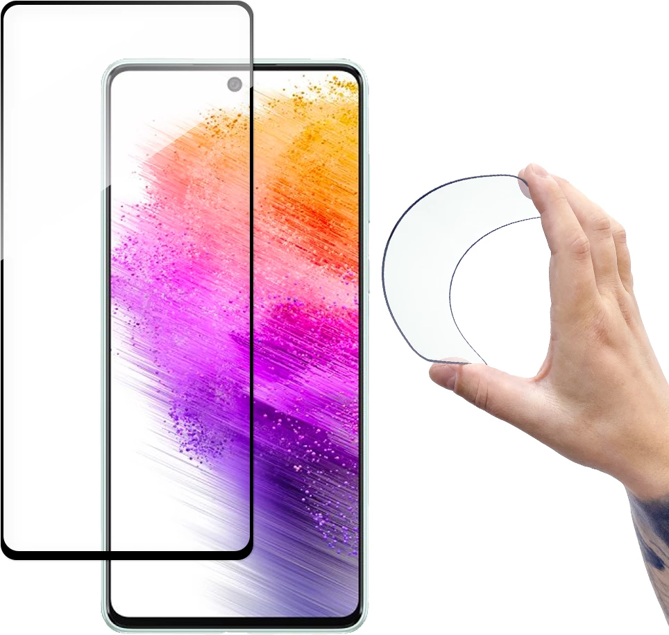 Mbështjellës xhami Wozinsky Full Cover Flexi Nano për Samsung Galaxy A73, transparent