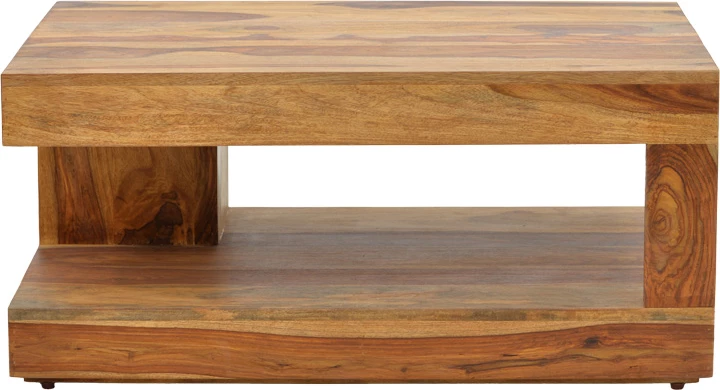 Tavolinë kafeje Volino, dru sheesham i fortë, ngjyrë arre, 90x60x40cm