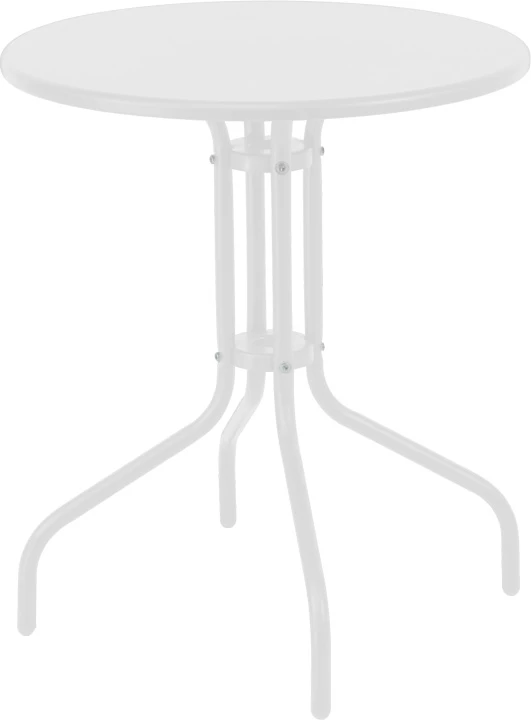 Tavolinë me karrige për terasë, ngjyrë bardhë, Φ60x70cm