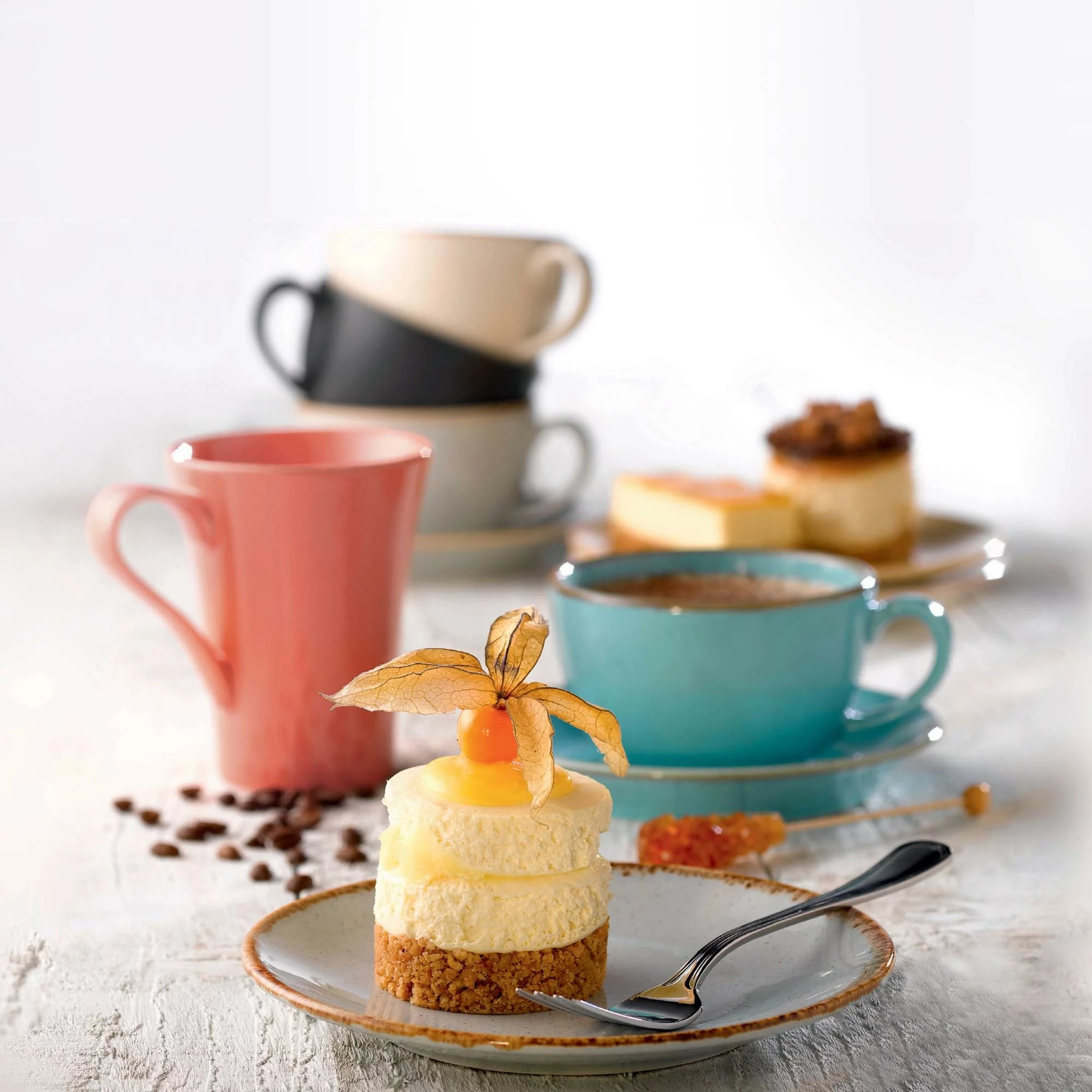 Filxhan espresso Porland Seasons Coal 80 ml, porcelan, i zi, set 6 copë