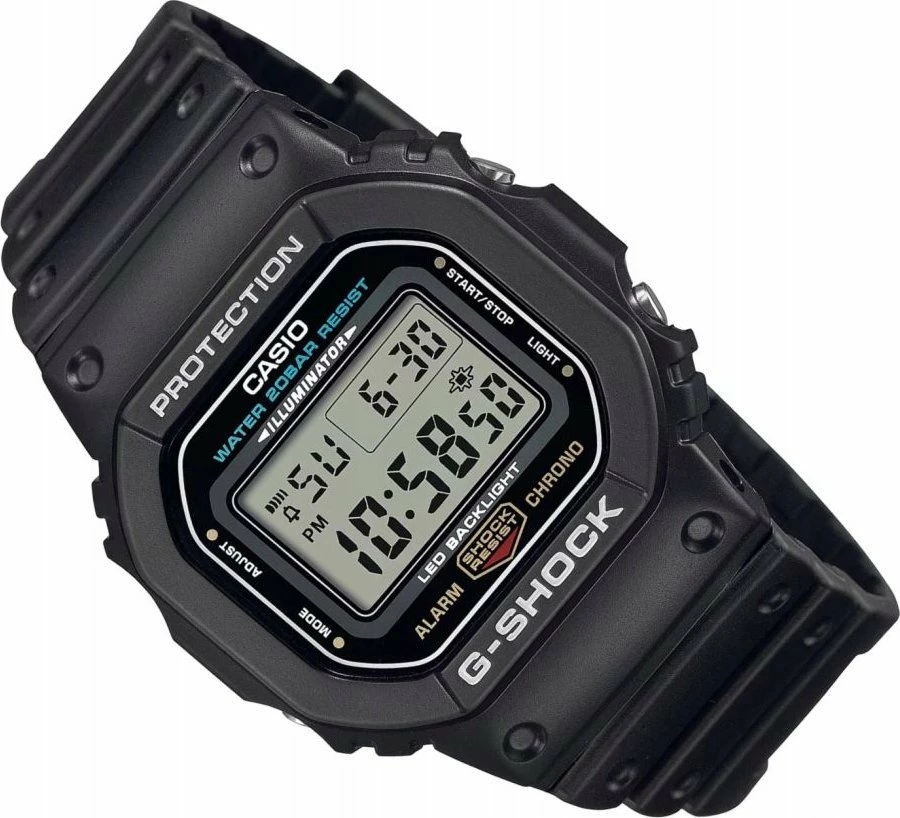 Orë dore Casio G-SHOCK DW-5600UE-1ER digjitale, WR200, e zezë, me kuti