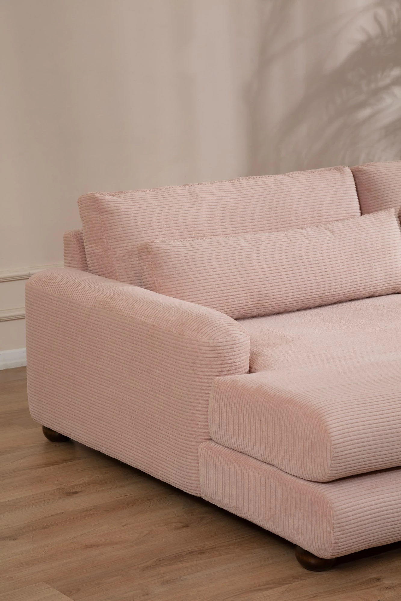 Këndare Atelier del Sofa, këndore e majtë, ngjyrë rozë, River Corner (Chl-2R)