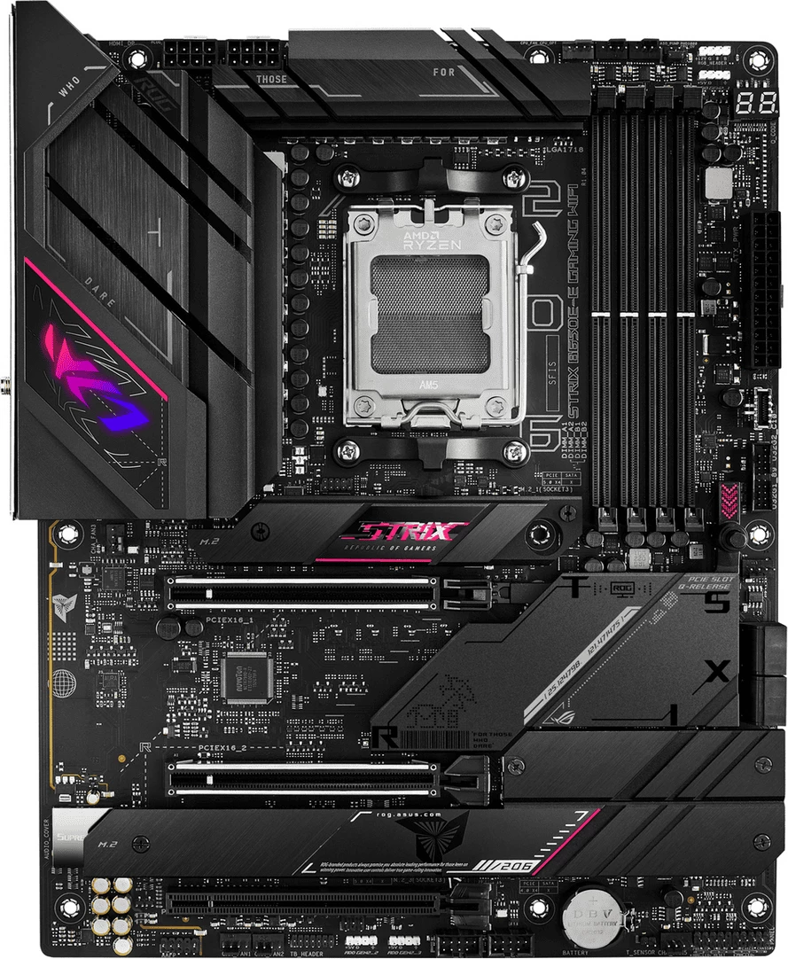Pllakë amë Asus ROG Strix B650E-E Gaming WiFi 90MB1BB0-M0EAY0, DDR5, PCIe 5.0, Wi‑Fi 6E, ATX, AM5, e zezë