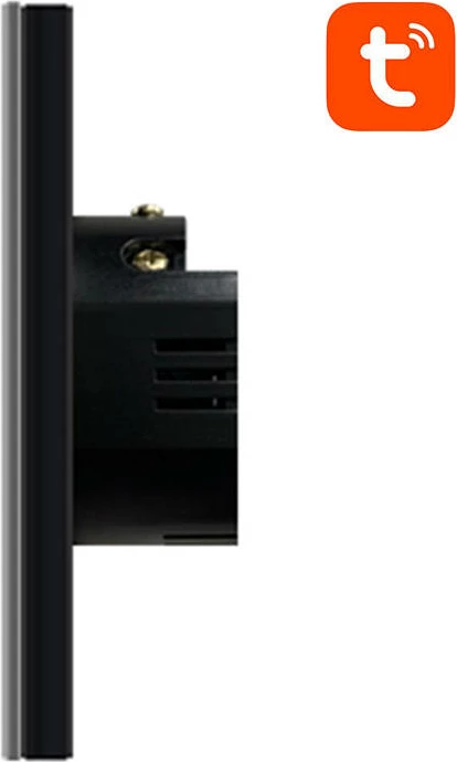 Switch i mençur i dritës Avatto TS02-EU-B1, 1 kanal (1 way), Wi‑Fi, TUYA/Smart Life, touch, 10A 800W, i zi