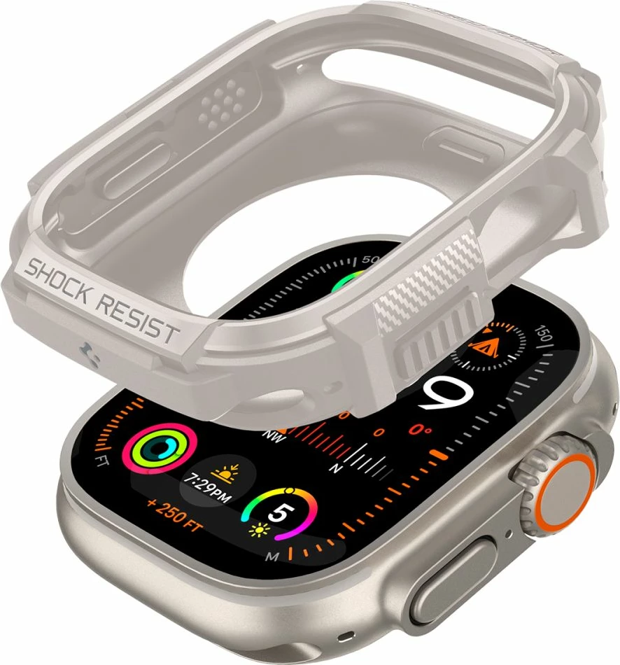 Mbështjellës Spigen Rugged Armor për Apple Watch Ultra 1/2 49mm, Bezhe