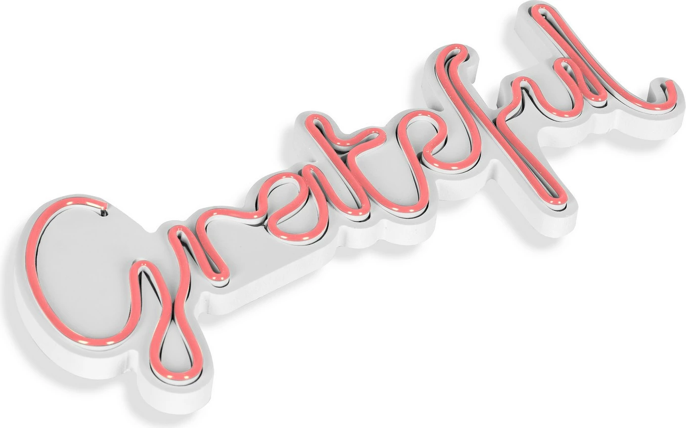 Dekor ndriçues plastik LED, Wallity Grateful, ngjyrë rozë