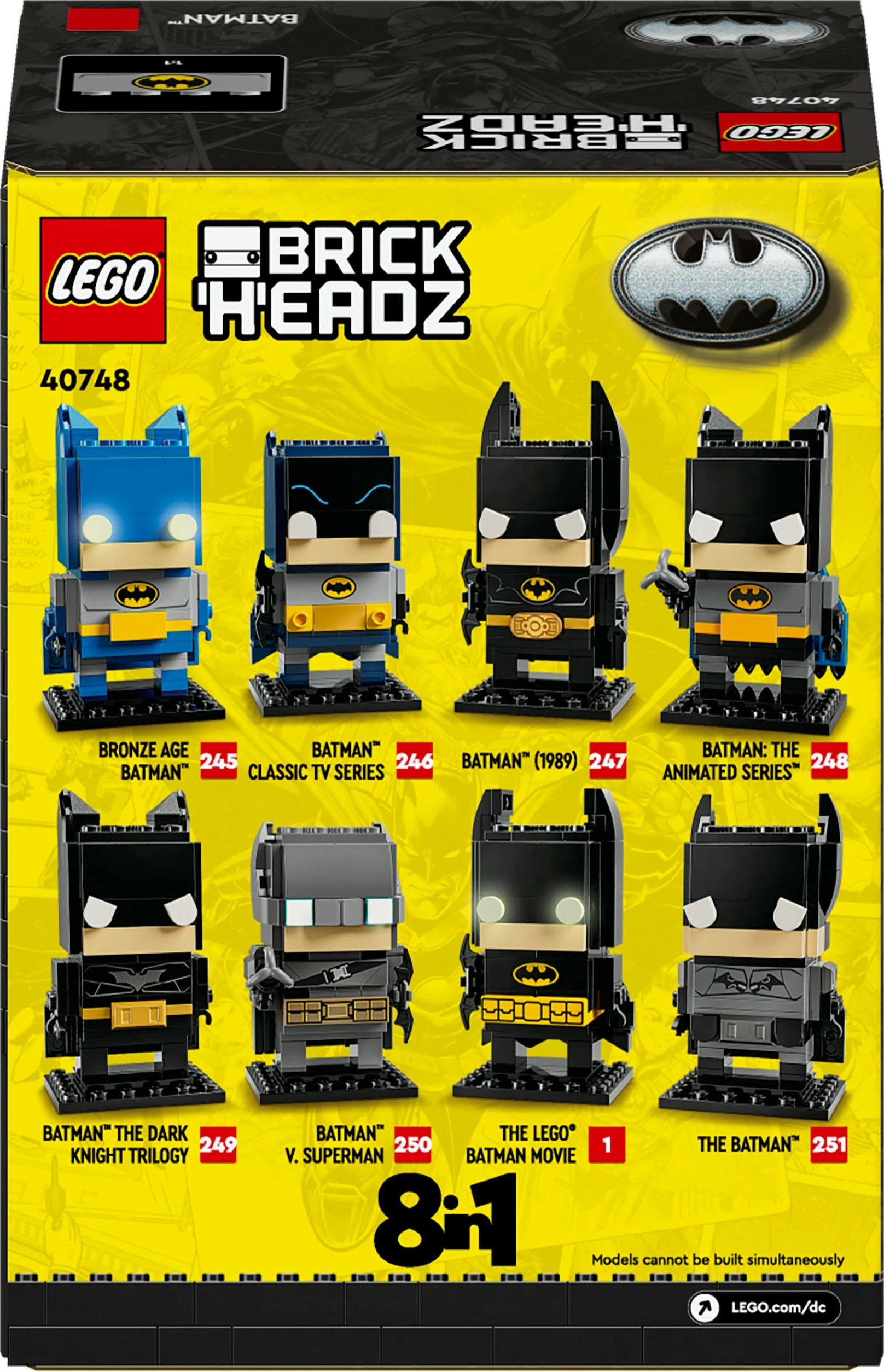 Set ndërtimi LEGO 40748, Batman 8in1, 325 pjesë, shumëngjyrësh