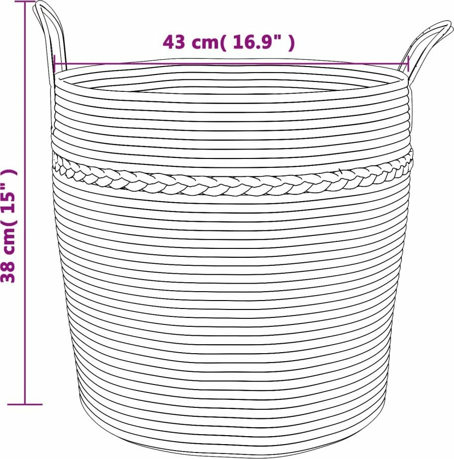 Shportë ruajtëse vidaXL 43x38 cm, pambuk, beige-bardhë