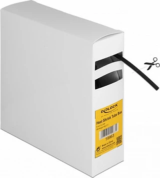 Tub termo-tkurrës DeLOCK, 3:1, 5 m, 3.2 mm, me ngjitës të brendshëm, i zi