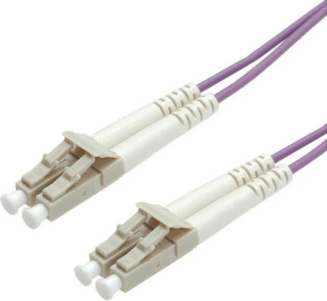 Kabllo fiber optike ROLINE FO Jumper OM4 50/125µm, LC-LC, 2m, vjollcë