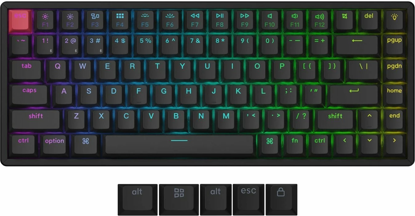 Tastierë mekanike Keychron K2 v3 QMK/VIA 75% US, RGB, Hot-swap, Super Brown, me kabllo & Bluetooth, e zezë