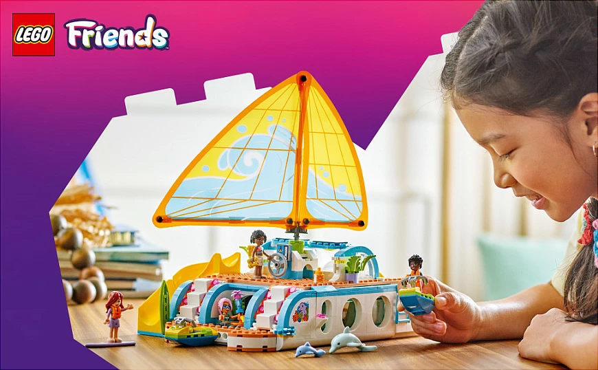 Set ndërtimi LEGO Friends 42664 Travel Boat Adventure, 685 pjesë, 8+, shumëngjyrësh