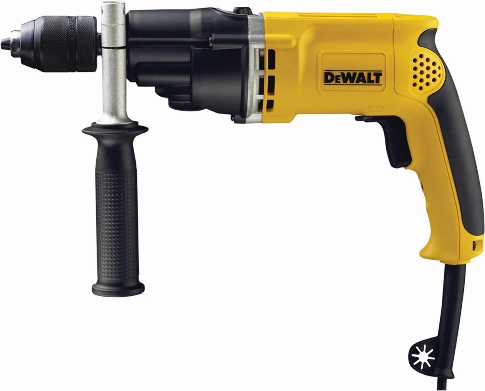 Vrtalik udarës DeWalt D21805KS 770W, mandrinë 13mm pa çelës, 2-shpejtësi, me valixhe, verdhë/zezë
