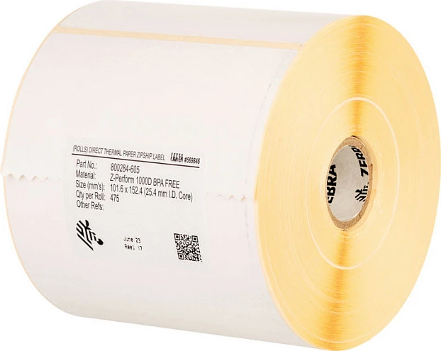 Etiketa në rul Zebra Z-Perform 1000T, 25.4×38.1 mm, ngjitës permanent, 12 rula, të bardha