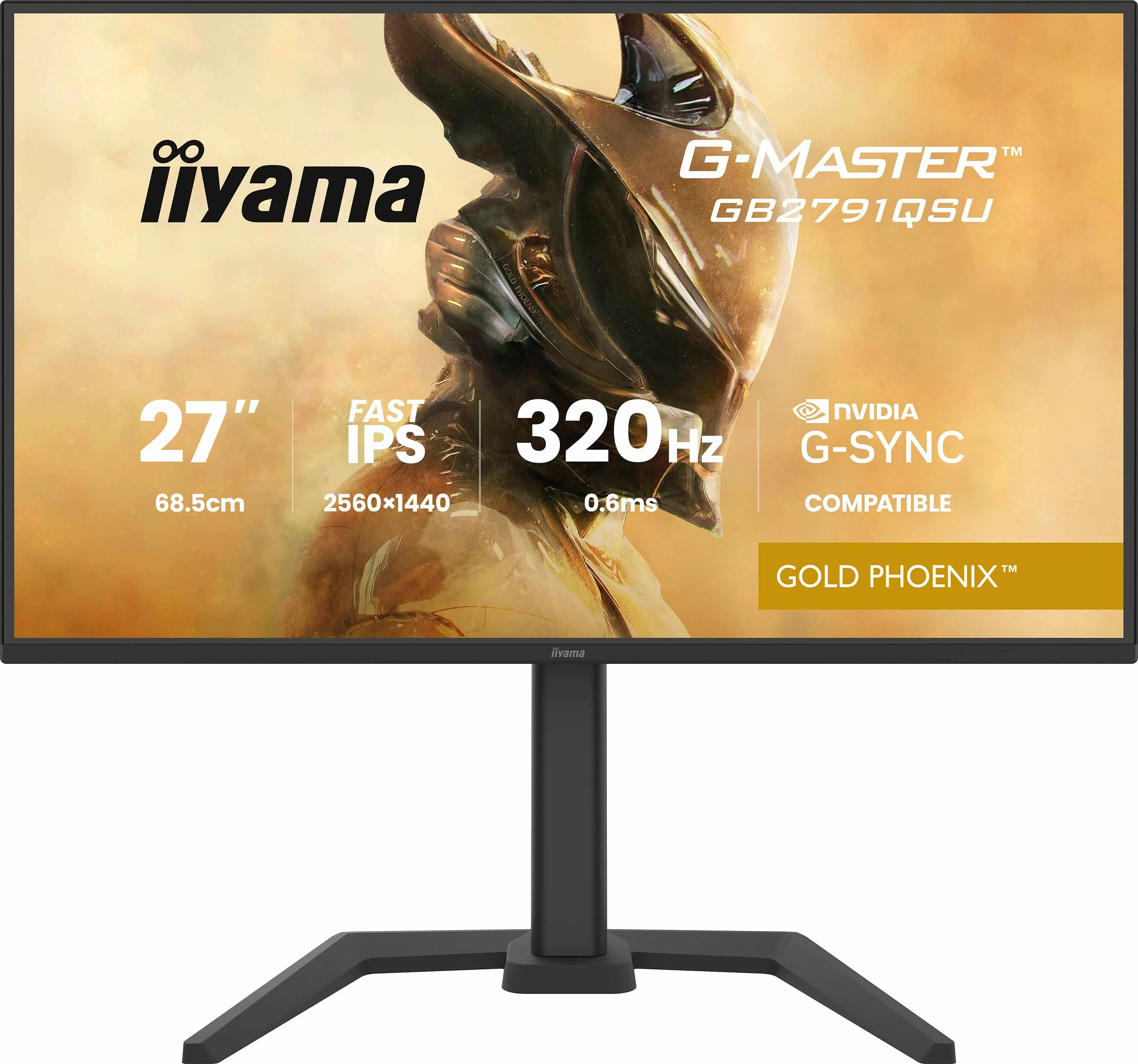 Monitor gaming iiyama G-MASTER Gold Phoenix GB2791QSU-B1, 27", Fast IPS, QHD 2560x1440, 320Hz, i zi mat
