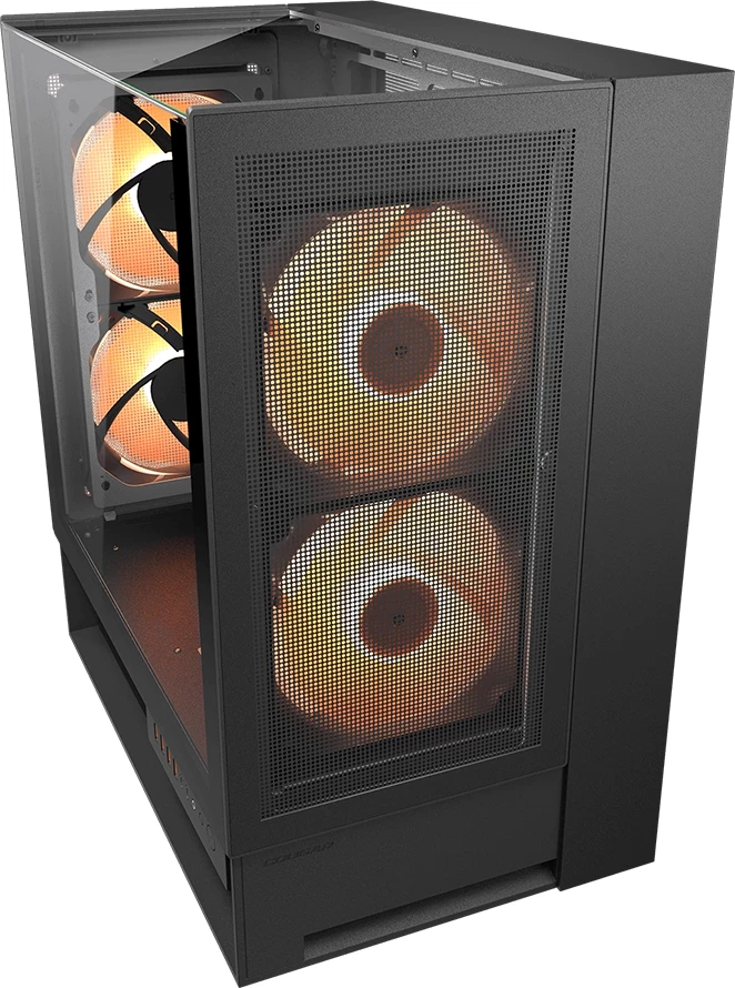 Kasë COUGAR OmnyX Mid Tower, ATX/Micro ATX/Mini-ITX, 4x160mm RGB, e zezë