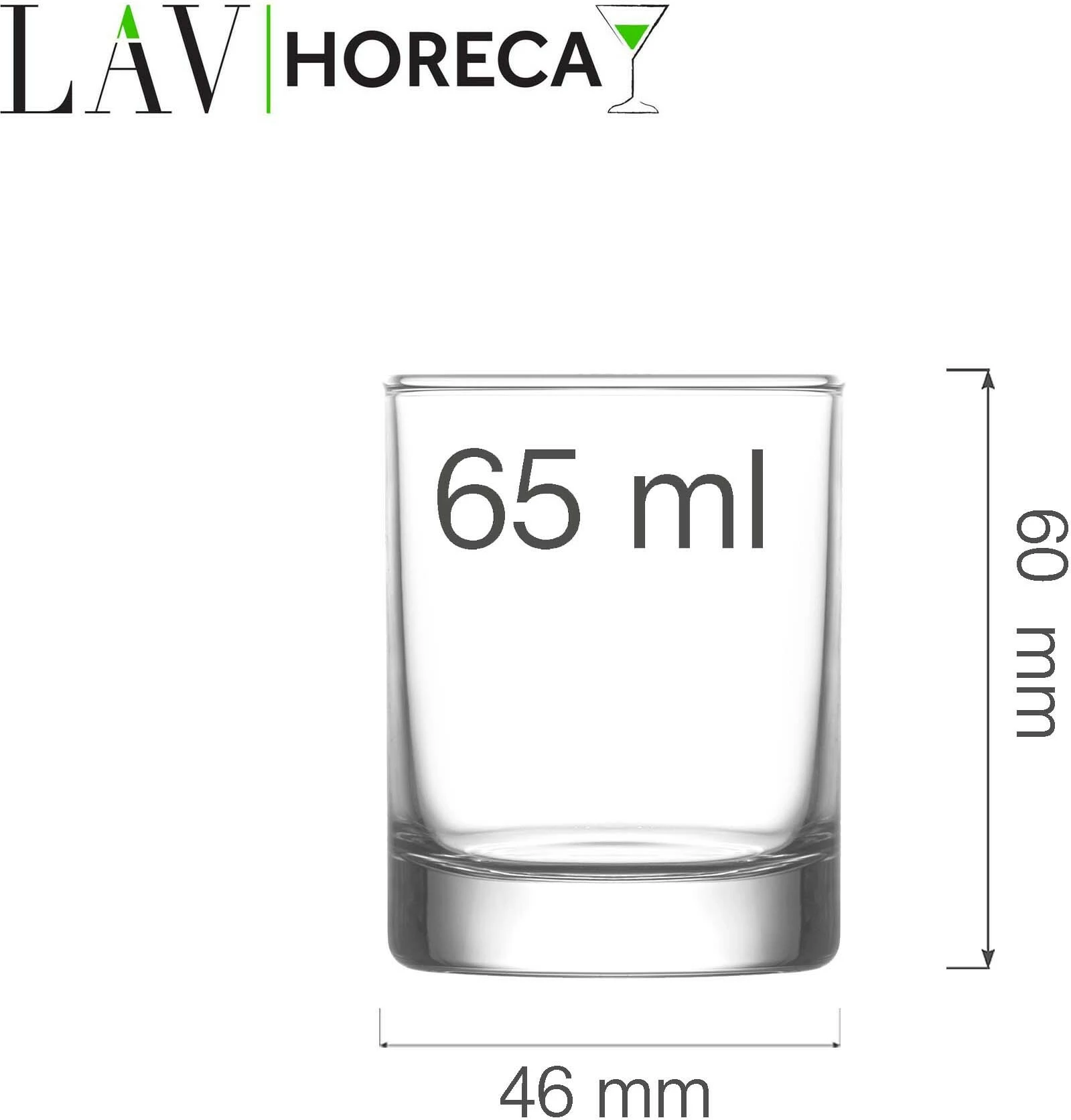 Gotë shot LAV Rotterdam 65 ml, transparente, set 12 copë