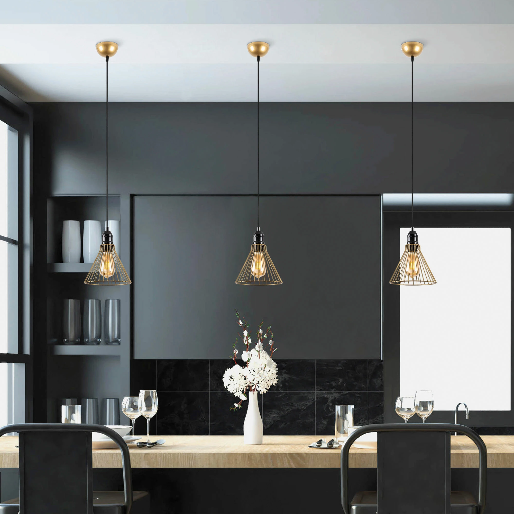 Llambë tavani Opviq Rozye - 11291, ngjyrë ari me shkëlqim, lartësi e rregullueshme