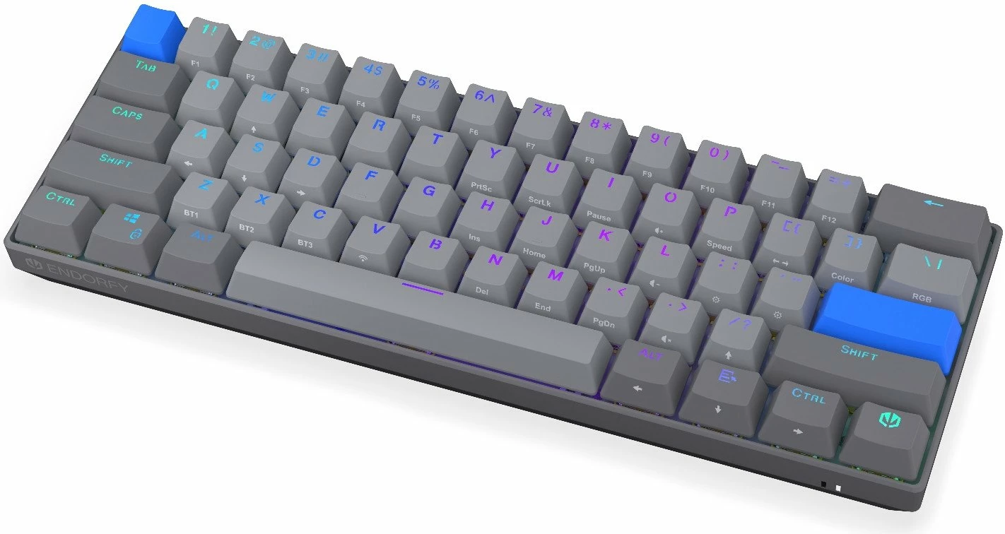 Tastierë mekanike Endorfy Thock V2 Compact Wireless EY5A132, 60%, RGB, USB/Bluetooth/2.4GHz, switch ENDORFY Yellow by Gateron, gri