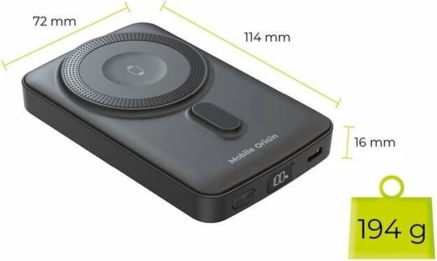 Powerbank Mobile Origin PB9 10000mAh magnetik wireless USB-C PD 20W me karikim Apple Watch, i zi