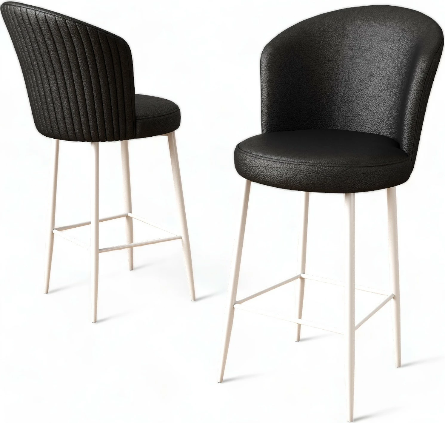 Set karrigesh për bar (6 copë), Hanah Home Uras, e zezë dhe e bardhë