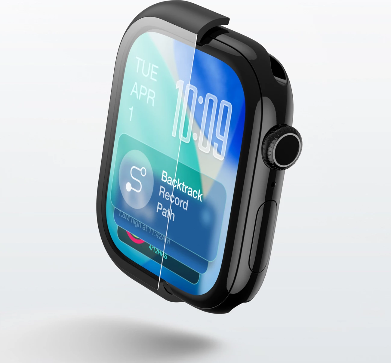 Mbrojtës ekrani me Mbështjellës, AmazingThing Radix FullGuard, për Apple Watch Series 11 46mm, xhami i temperuar 9H, i zi