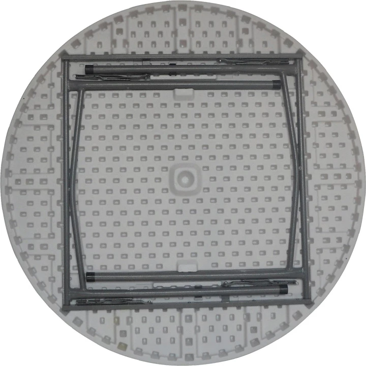 Tavolinë palosëse për katering, e bardhë, këmbë metalike, D120x74cm