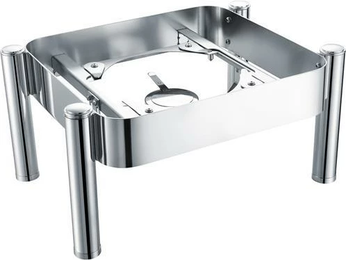 Kornizë për ngrohës chafing dish Fine Dine De Luxe GN 2/3, çelik inox AISI 304 2.7 mm, e grumbullueshme, rregullim flake, argjendtë