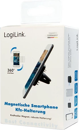 Mbajtës celulari LogiLink magnetik për ventilim të makinës, i zi