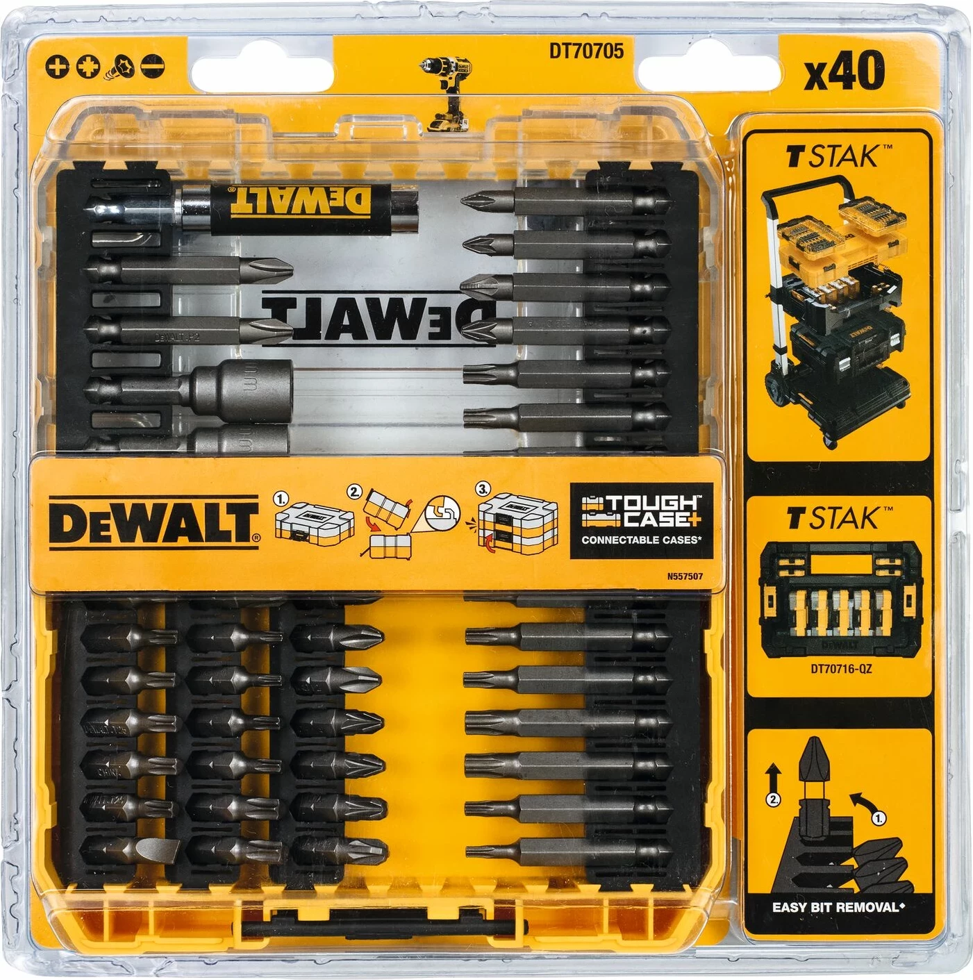 Set bita për kaçavidë DeWalt DT70705 40 copë me kuti