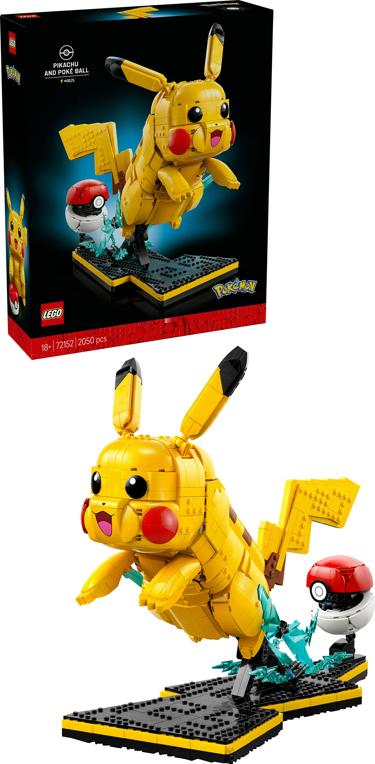 Set ndërtimi LEGO Pokémon Pikachu dhe Poké Ball 72152, 2050 copë, multikolor