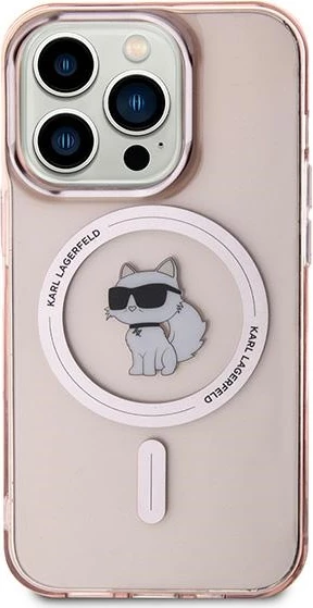 Mbështjellës Karl Lagerfeld IML Choupette MagSafe për iPhone 14 Pro, rozë
