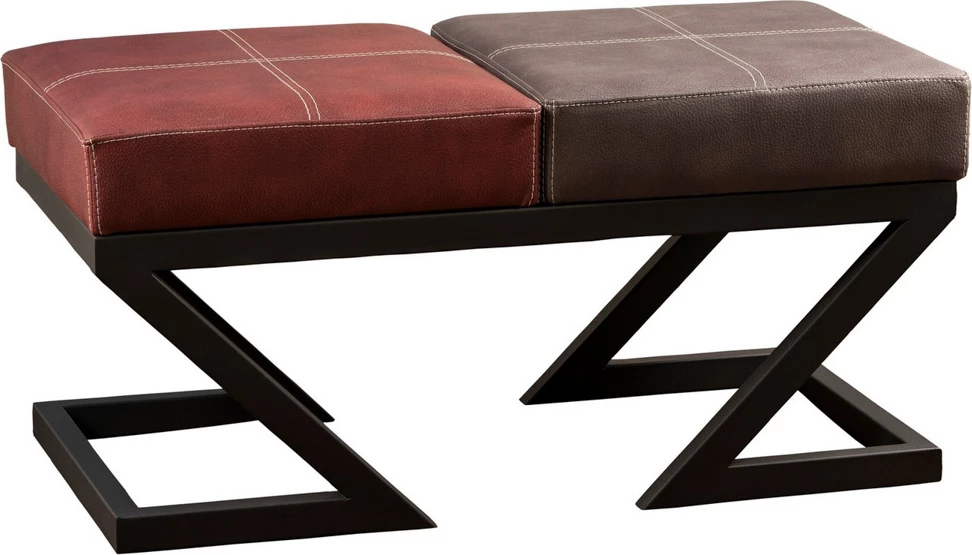 Puf Atelier del Sofa, ngjyrë antracit dhe e kuqe e errët, Brda