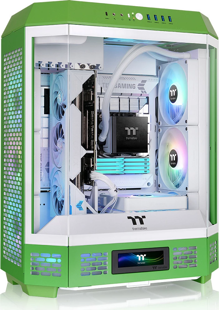 Kasë Thermaltake The Tower 600, midi tower, xham i temperuar, ndriçim multi, e gjelbër