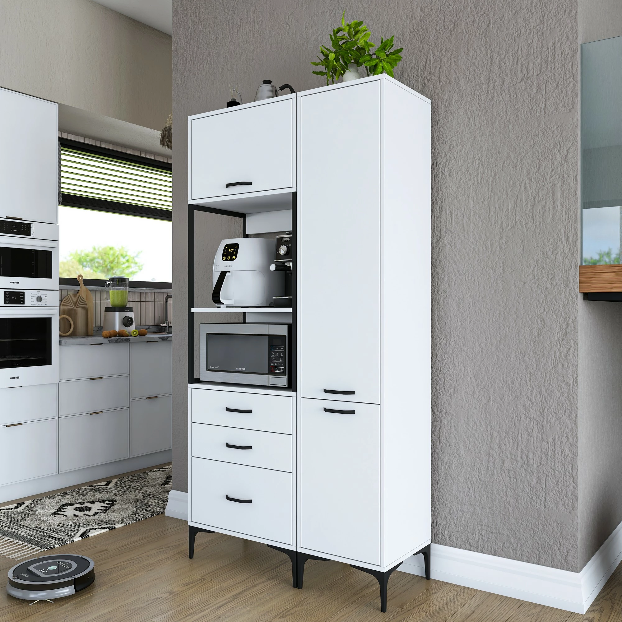 Dollap multifunksional, i bardhë, Hanah Home JE143 - 3113