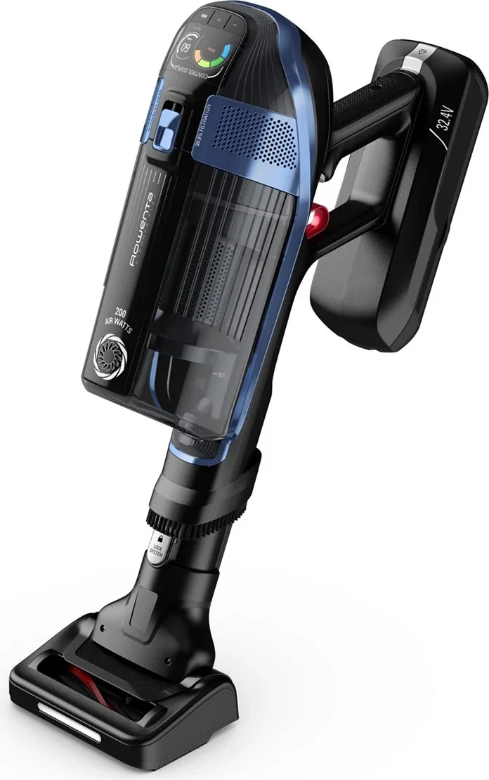 Fshesë me korrent vertikale pa kabllo Rowenta RH98C0WO X-Force Flex 2-në-1, 4.8V, kohë pune deri 45 min, depozitë 0.9L, filtër 99.9%, blu