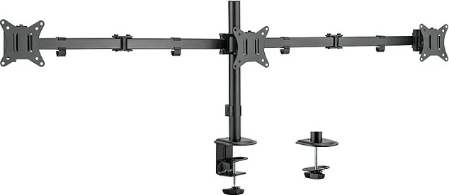 Mbajtës për 3 monitorë LogiLink BP0173, 17-27", montim në tavolinë, alumin, i zi